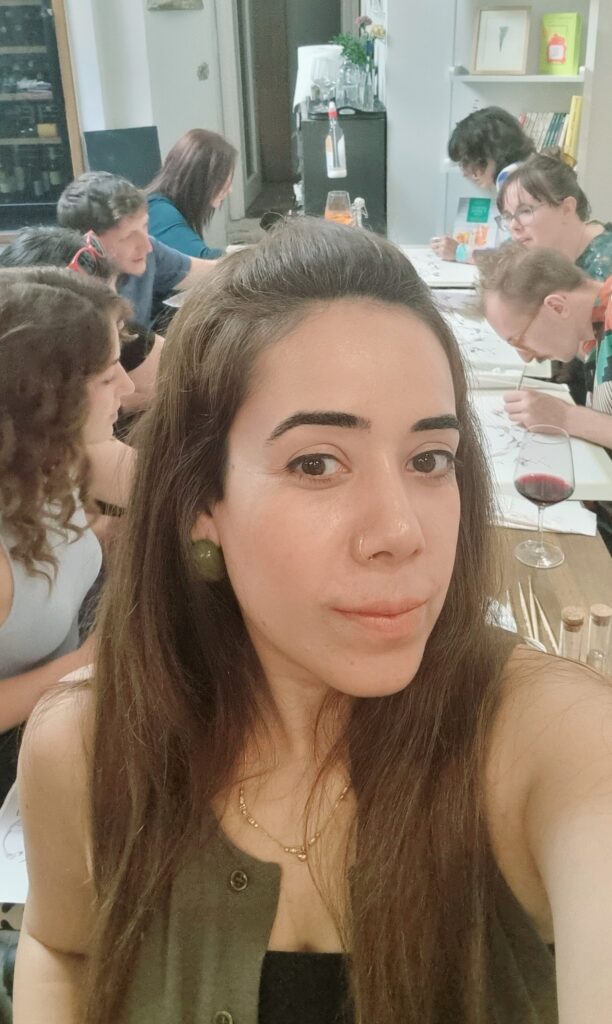 Picture of the host at an art event.