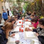 An outdoor sitting for a painting event.