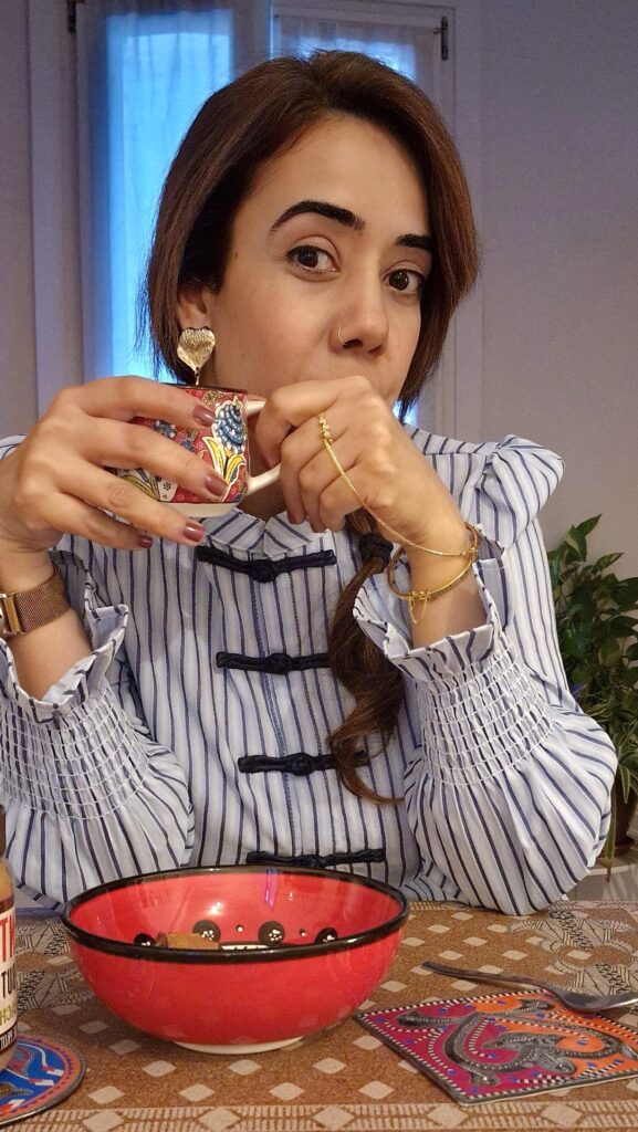 Picture of the author having coffee.